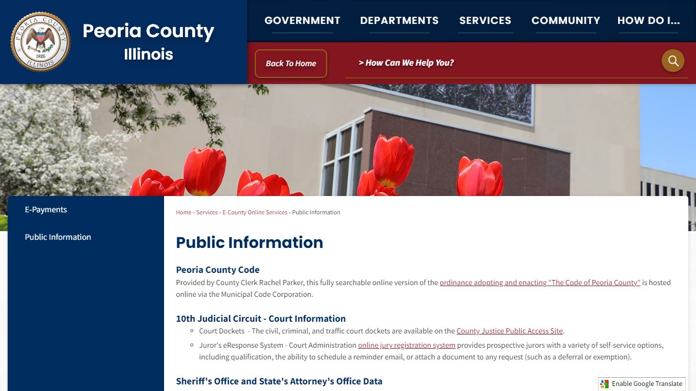 Public Information | Peoria County, IL